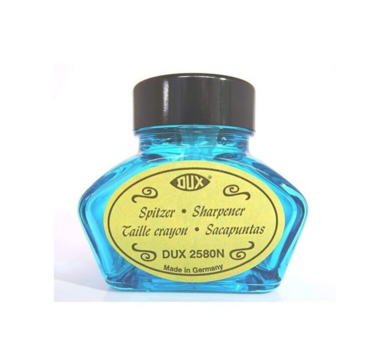 Sweet Bella glass 'inkwell style' pencil sharpener / blue