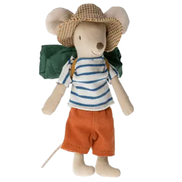Maileg Hiker Mouse / Big brother - Orange
