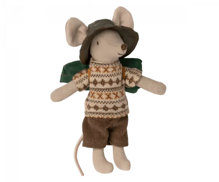 Maileg Hiker Mouse / Big Brother - Brown