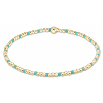 eNewton Hope Sincerity Pattern 2mm Bead Bracelet - Turquoise