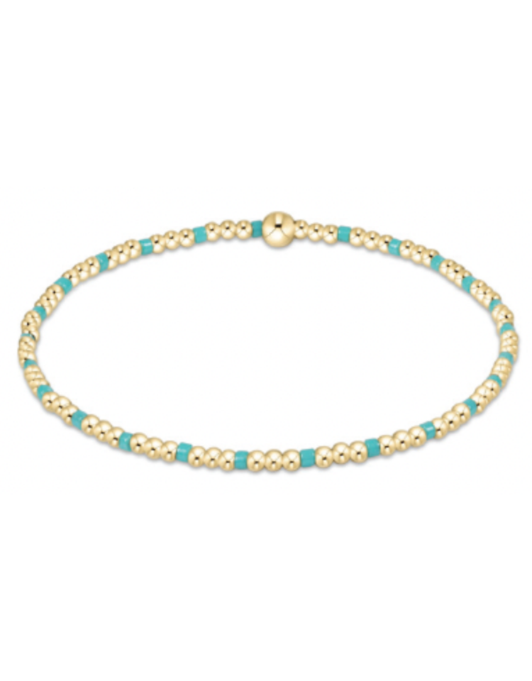 eNewton Hope Sincerity Pattern 2mm Bead Bracelet - Turquoise