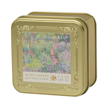 Paddywax Claude Monet "Garden of Giverny" - 3.5 oz Gold Tin Candle