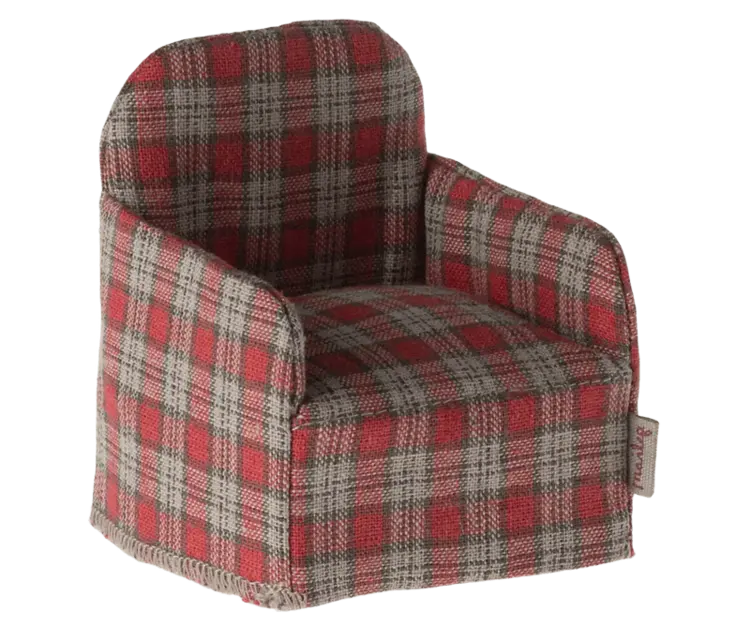 Maileg Chair, Mouse - Red Checker