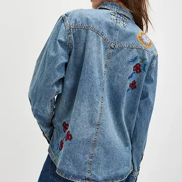 Free People Oh The Places You’ll Go Shirt / Medium Wash - M