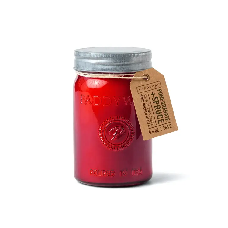 Paddywax Pomegranate & Spruce - 9.5 oz Candle