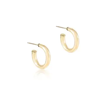 eNewton Round Gold 1" Post Hoop - 4mm - Smooth