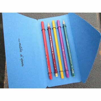 Sweet Bella set of 5 vintage pencils in folder - assorted