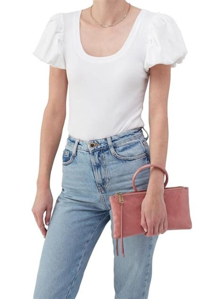 Hobo Bags Sable Crossbody / Polished Leather / Rose