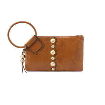 Hobo Bags Sable Wristlet / Polished Leather / Truffle with Studs