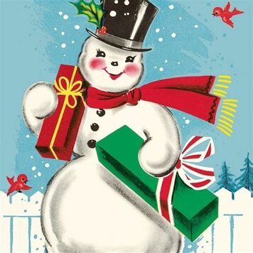 Cavallini & Co. "It's Christmas" Snowman Poster