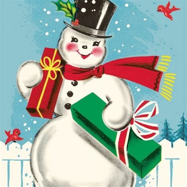 Cavallini & Co. "It's Christmas" Snowman Poster