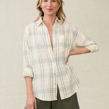 Faherty Brand dune cotton gauze relaxed shirt