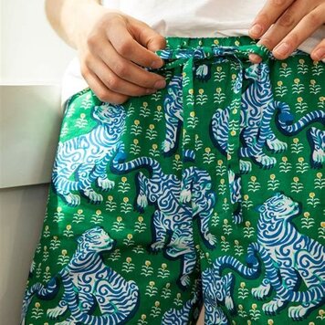 Printfresh Tiger Queen  Long PJ Pant / XS / Jade