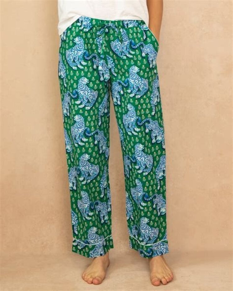 Printfresh Tiger Queen  Long PJ Pant / XS / Jade