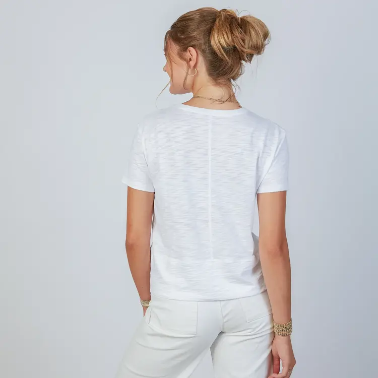 erin gray Celia Perfect Length Tee Short Sleeve / White - XL