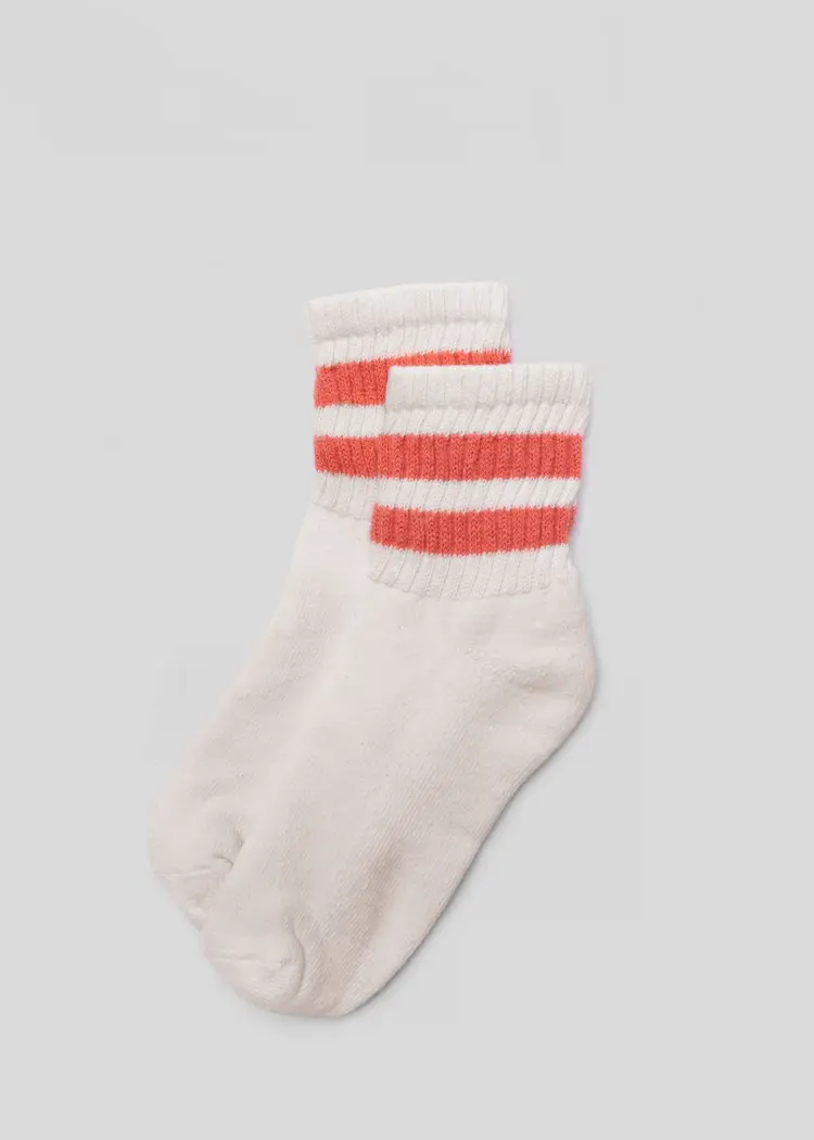 American Trench The Mono Stripe Quarter Crew / Coral
