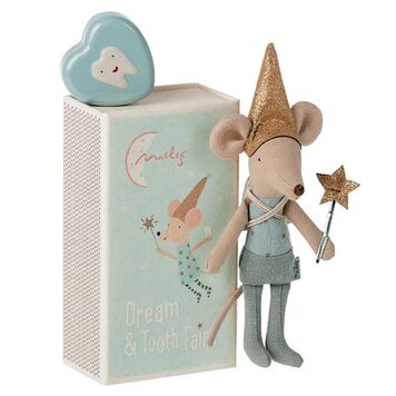 Maileg Tooth fairy mouse in matchbox - Blue