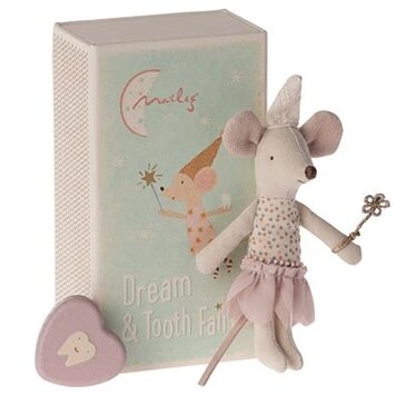 Maileg Tooth fairy mouse in matchbox - Rose