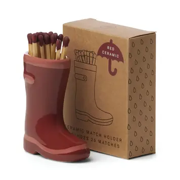Paddywax Wellington Boot Matches - Dark Red