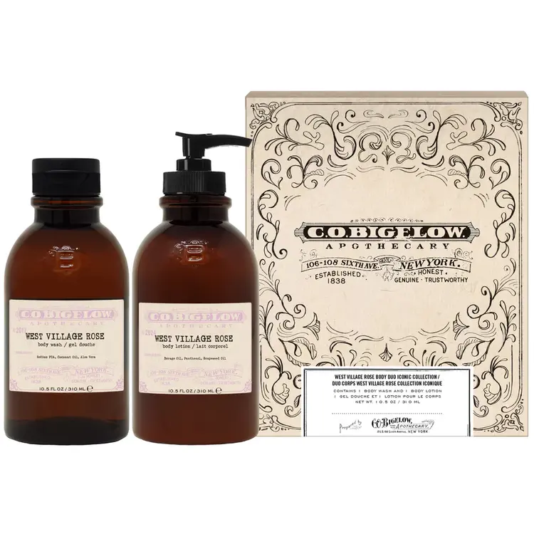 Bigelow Trading Co. West Village Rose Body Lotion & Body Wash Set