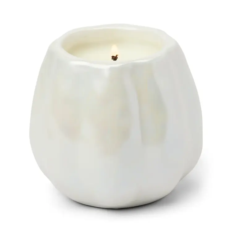Paddywax Flaming Pumpkin - White Metallic Pumpkin Candle