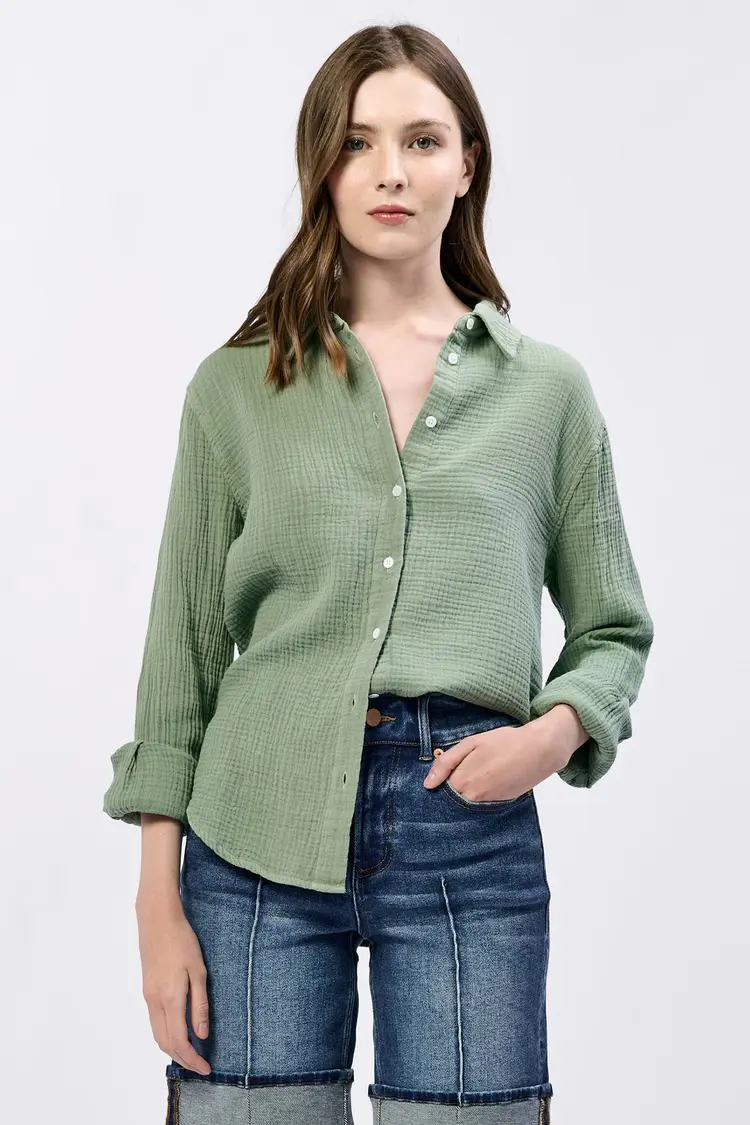Dear John Denim Gaia Poplin / Iceberg Green - S