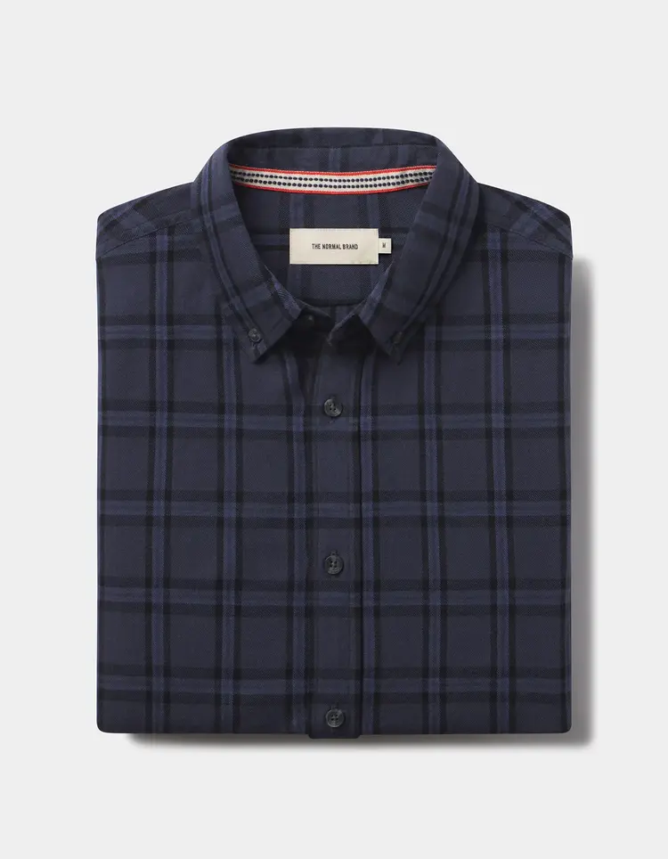 The Normal Brand Nikko Classic Button Up / Indigo Plaid - M