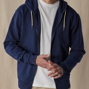The Normal Brand Cole Terry Zip Front Hoodie