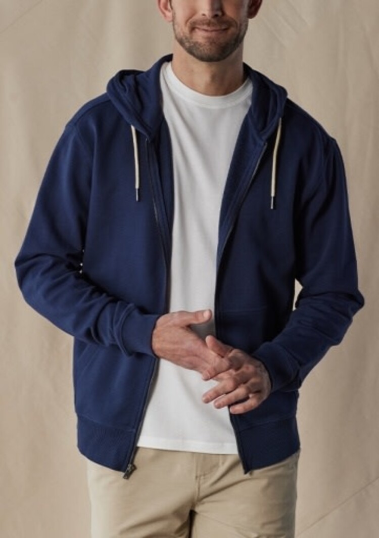 The Normal Brand Cole Terry Zip Front Hoodie