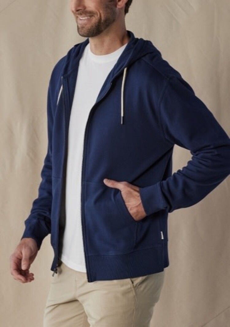 The Normal Brand Cole Terry Zip Front Hoodie