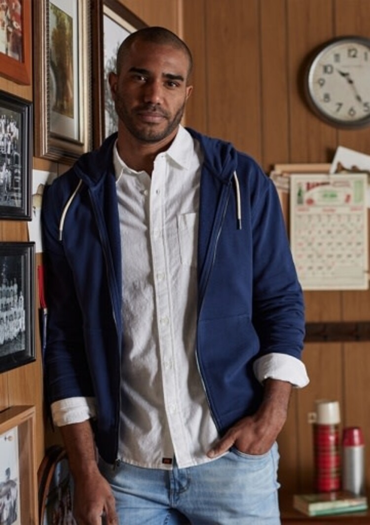 The Normal Brand Cole Terry Zip Front Hoodie