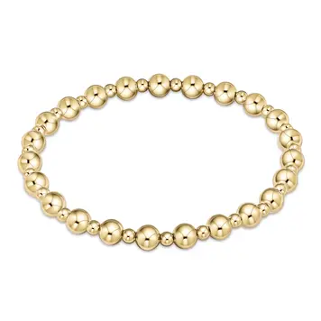 eNewton Classic Grateful Pattern 5mm Bead Bracelet - Gold