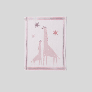 Barefoot Dreams CozyChic® Giraffe Stroller Blanket | Dusty Rose Multi