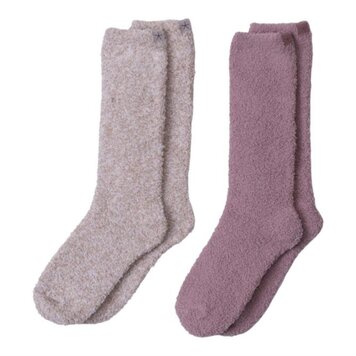 Barefoot Dreams CozyChic® 2 Pair Sock Set | Teaberry/Heathered Stone