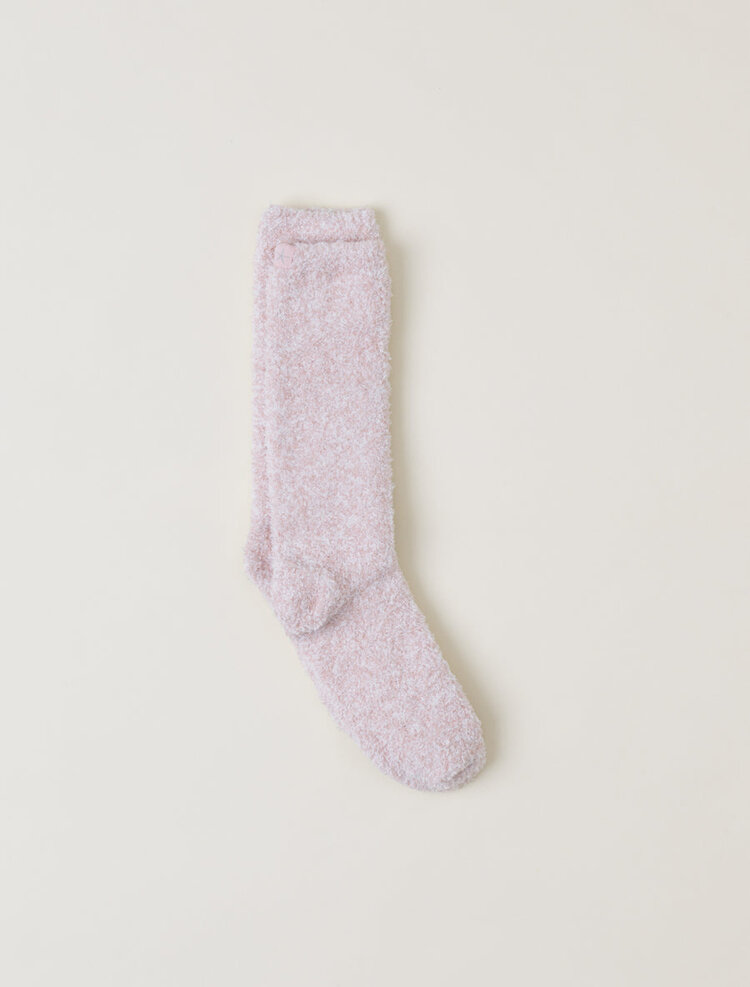 Barefoot Dreams CozyChic® Heathered Socks | Dusty Rose/White