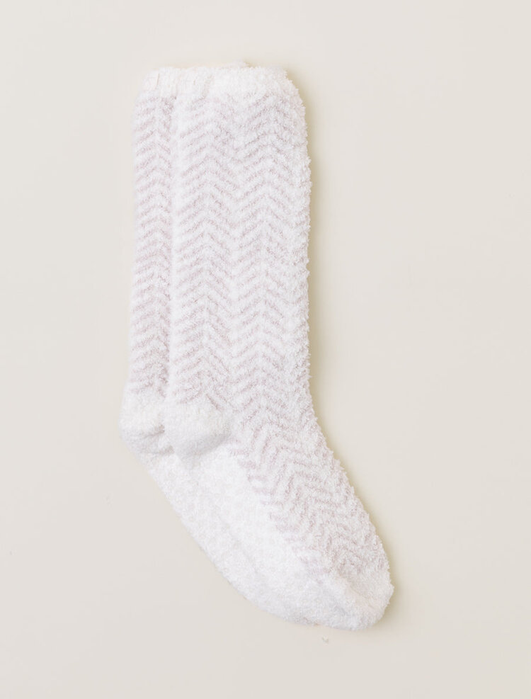 Barefoot Dreams CozyChic® Women's Herringbone Socks | Cream/Stone
