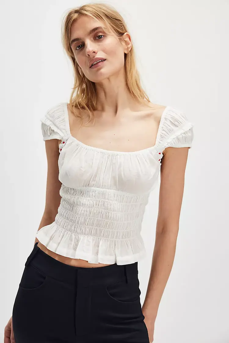 Free People Sweet on You Crop / White - L