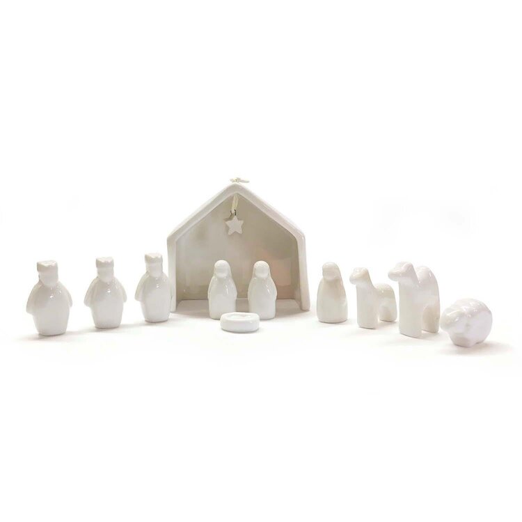 Two's Company 11 Pc Miniature Nativity Set in Gift Box