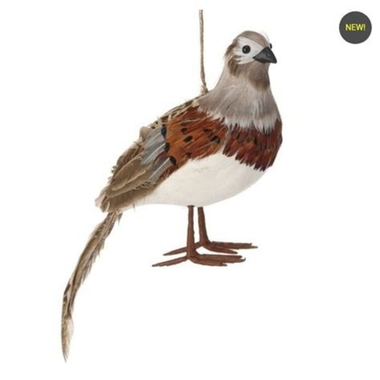 Regency 10.5" Feather Highlands Quail Ornament