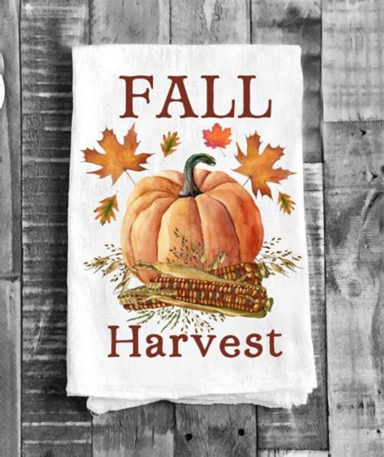 Avery Lane Gifts Fall Harvest Pumpkin Corn Cotton Towel