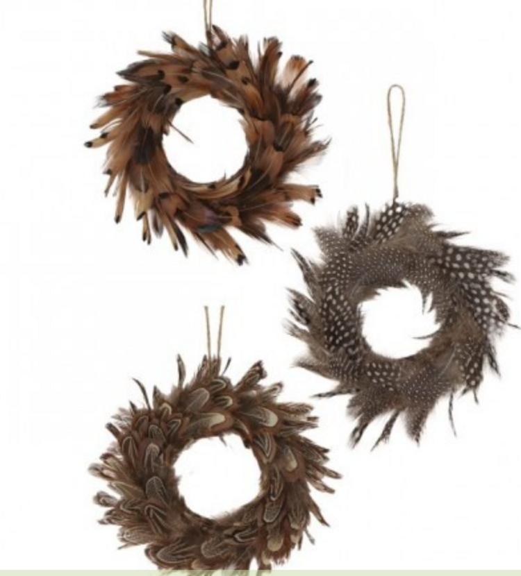 Regency 6" Feather Wreath Ornament