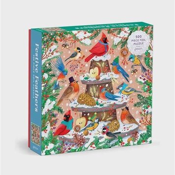 Chronicle Books Festive Feathers 500pc Foil Puzzle