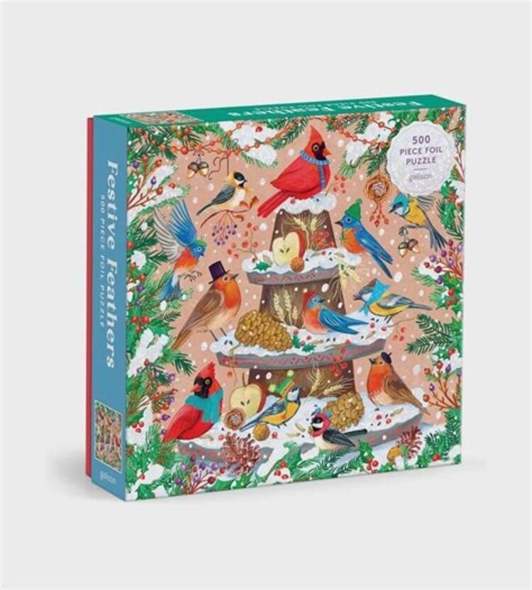 Chronicle Books Festive Feathers 500pc Foil Puzzle