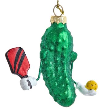 Melrose Pickleball Pickle Glass Ornament