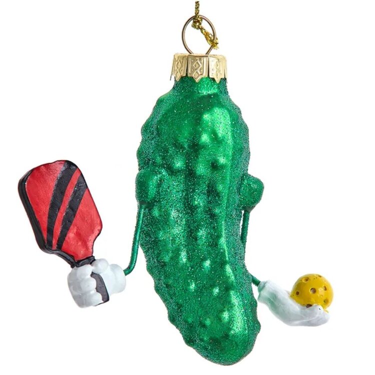 Melrose Pickleball Pickle Glass Ornament