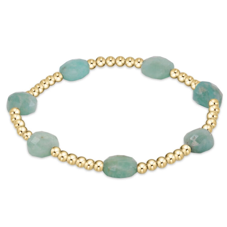 eNewton Admire Gold 3mm Bead Bracelet - Amazonite