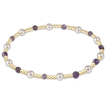 eNewton Pearl Sincerity Pattern 4mm Bead Bracelet - Amethyst