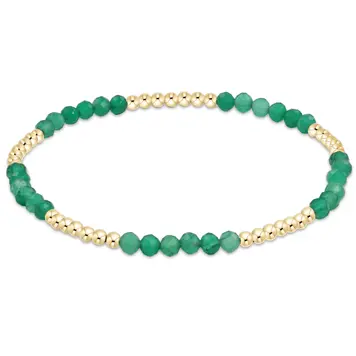 eNewton Blissful Pattern 2.5mm Bead Bracelet - Green Onyx