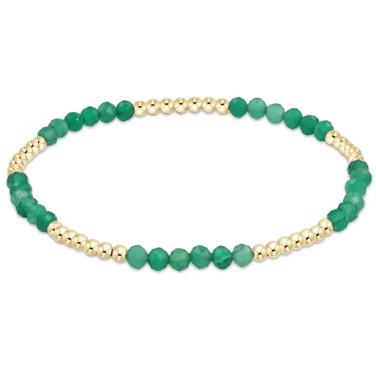 eNewton Blissful Pattern 2.5mm Bead Bracelet - Green Onyx