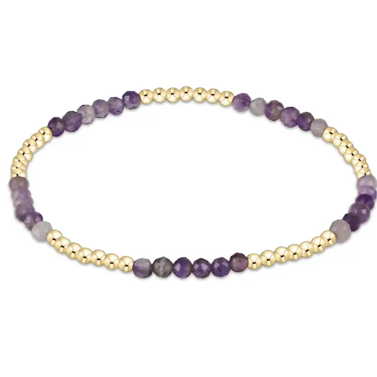 eNewton Blissful Pattern 2.5mm Bead Bracelet - Amethyst